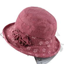 Load image into Gallery viewer, Women&#39;s  Sun Hats Cotton Bucket Wide Brim caps Beach Vacation Travel Accessories
