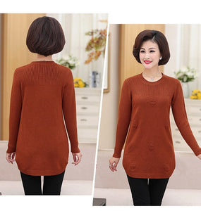 Women's Tunic Tops for Leggings Long Sleeve Crewneck knit pull over Sweater