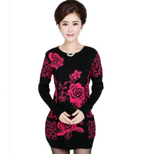 Load image into Gallery viewer, Women&#39;s   long batwing sleeve crewneck  long  sweater  knitted warm Dresses
