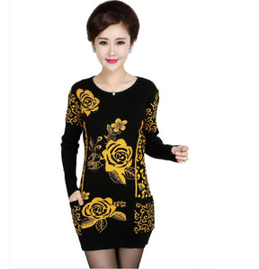 Women's   long batwing sleeve crewneck  long  sweater  knitted warm Dresses