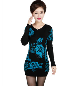 Women's   long batwing sleeve crewneck  long  sweater  knitted warm Dresses