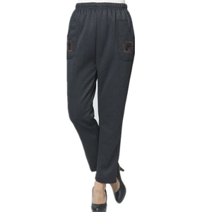 Casual Velvet  Trousers , Women winter Pants, Elastic  waist warm pants