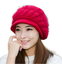 Load image into Gallery viewer, Women&#39;s warm oversize visor fleece lined  Hats Chunky Knitted  Cap
