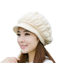 Load image into Gallery viewer, Women&#39;s warm oversize visor fleece lined  Hats Chunky Knitted  Cap
