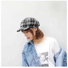 Load image into Gallery viewer, Women&#39;s Classic Newsboy cotton Caps  Visor  British style plaid Hat
