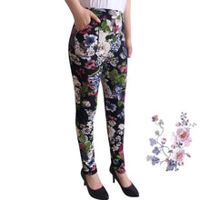 Load image into Gallery viewer, Autumn Winter  Leggings, Thick Warm Pants , Plus Velvet Pants,  Vintage Flowers Trousers
