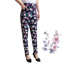 Load image into Gallery viewer, Autumn Winter  Leggings, Thick Warm Pants , Plus Velvet Pants,  Vintage Flowers Trousers
