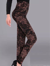 Load image into Gallery viewer, Autumn Winter  Leggings, Thick Warm Pants , Plus Velvet Pants,  Vintage Flowers Trousers
