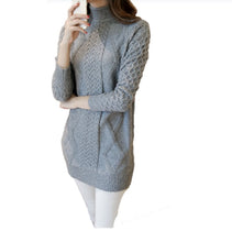 Load image into Gallery viewer, Women&#39;s Turtleneck long sleeve chunky cable knit sweater for legging
