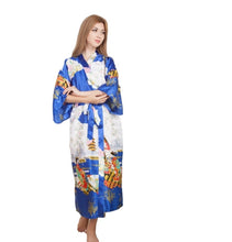 Load image into Gallery viewer, Women&#39;s  Robe with traditional painting of the figures of Japanese ladies Blossoms Printed Kimono Nightgown
