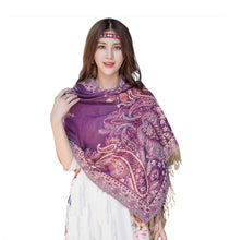 Load image into Gallery viewer, Winter warm double layer big paisley pattern scarves  wraps/ shawl
