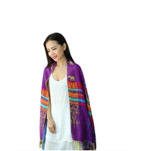 Load image into Gallery viewer, Women&#39;s warm colorful  Elephant or Crown pattern Pashmina Scarf/Stole/Wrap
