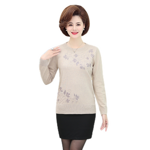 Women's   Crewneck long sleeve  Thin  Solid  sweater knitted loos fit  pullover tops