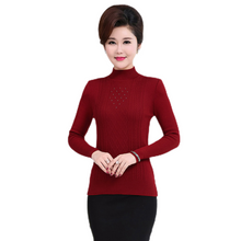 Load image into Gallery viewer, Women’s mock neck long sleeve  slim sweater knitted pullover tops
