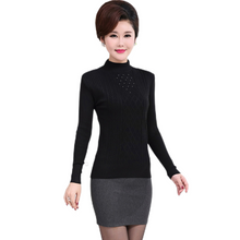 Load image into Gallery viewer, Women’s mock neck long sleeve  slim sweater knitted pullover tops
