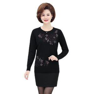 Women's   Crewneck long sleeve  Thin  Solid  sweater knitted loos fit  pullover tops