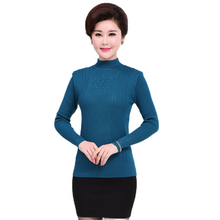 Load image into Gallery viewer, Women’s mock neck long sleeve  slim sweater knitted pullover tops
