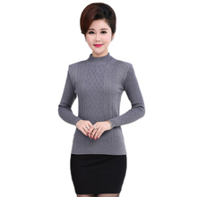 Load image into Gallery viewer, Women’s mock neck long sleeve  slim sweater knitted pullover tops
