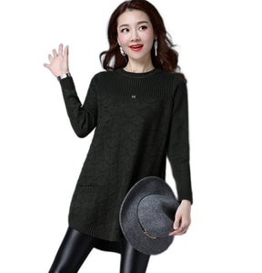 Women's Long Sleeve Crewneck  Sweater for legging Chunky Cable knit pullover