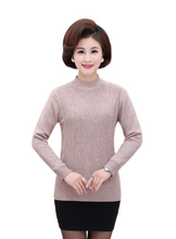 Load image into Gallery viewer, Women&#39;s Turtleneck  long sleeve solid Rhombic pattern slim sweater knit pullover
