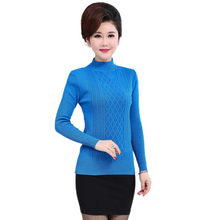 Load image into Gallery viewer, Women’s mock neck long sleeve  slim sweater knitted pullover tops
