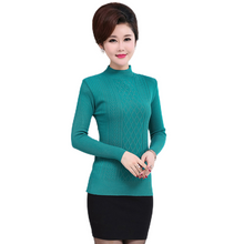 Load image into Gallery viewer, Women’s mock neck long sleeve  slim sweater knitted pullover tops
