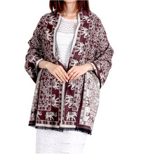 Load image into Gallery viewer, Women&#39;s warm elephant  pattern pashmina Scarf Poncho Shawl Cape
