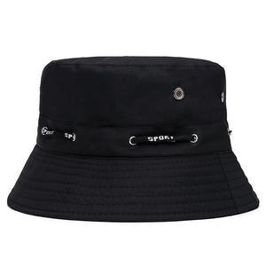 Unisex Sun Hats Flat Top Breathable Bucket Bordered  cotton adjustable Caps