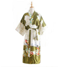 Load image into Gallery viewer, Women&#39;s  Robe with traditional painting of the figures of Japanese ladies Blossoms Printed Kimono Nightgown
