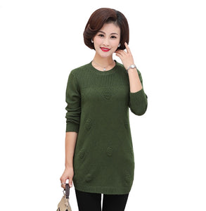 Women's Tunic Tops for Leggings Long Sleeve Crewneck knit pull over Sweater