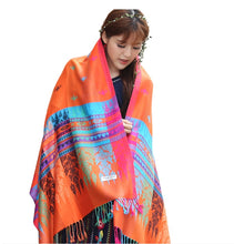 Load image into Gallery viewer, Women&#39;s warm colorful  Elephant or Crown pattern Pashmina Scarf/Stole/Wrap
