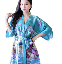 Load image into Gallery viewer, Women‘s short Japanese Beauty floral kimono  Bridesmaid Bridal Shower nightdress
