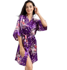 Women's Medium cherry Blossoms Kimono  Premium  Bridesmaid Bridal Shower pajama