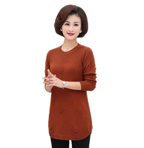 Women's Tunic Tops for Leggings Long Sleeve Crewneck knit pull over Sweater