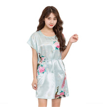 Load image into Gallery viewer, Women&#39;s tunic  crewneck  Batwing  Sleeve Peacock Kimono Nightgown pullover robe
