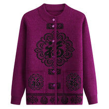 Load image into Gallery viewer, Women&#39;s Turtleneck  Oriental lucky pattern Cardigan  casual Sweater
