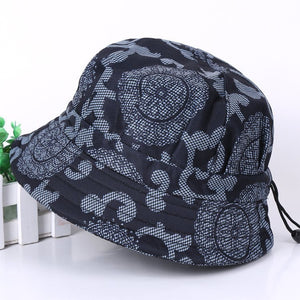 Print Cotton Packable Summer Travel Bucket Beach Sun Hat