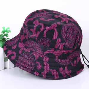 Print Cotton Packable Summer Travel Bucket Beach Sun Hat