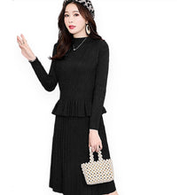 Load image into Gallery viewer, Women&#39;s Mock neck Long Sleeve Tunics long Sweater knitted suit look dresses
