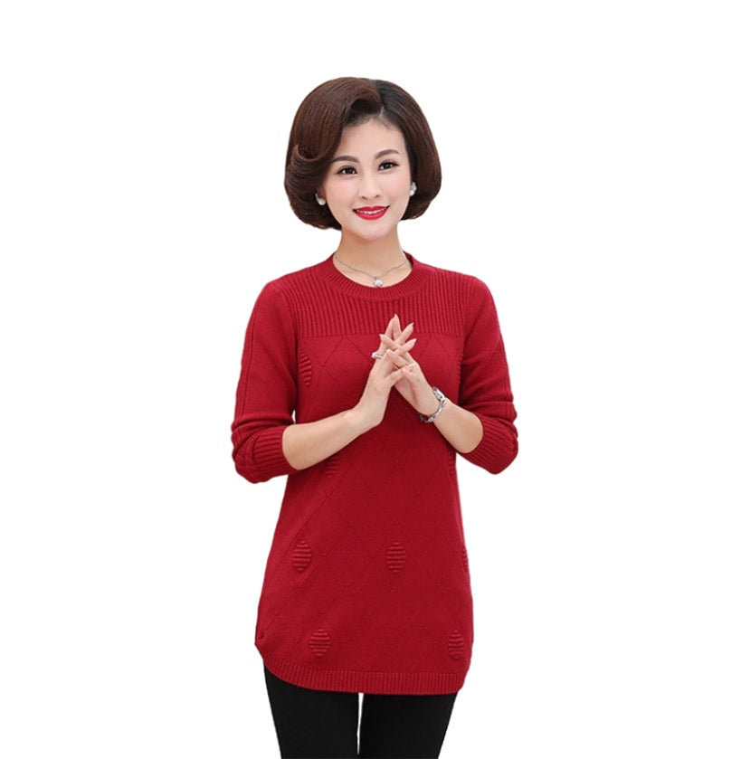 Women's Tunic Tops for Leggings Long Sleeve Crewneck knit pull over Sweater