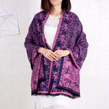 Load image into Gallery viewer, Women&#39;s warm elephant  pattern pashmina Scarf Poncho Shawl Cape
