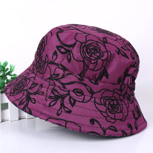 Print Cotton Packable Summer Travel Bucket Beach Sun Hat