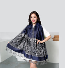 Load image into Gallery viewer, Women&#39;s warm pashmina paisley pattern Shawl Wrap Scarf w/Fringe
