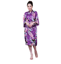 Load image into Gallery viewer, Women&#39;s oversize  Peacock and Blossoms Printed Kimono Nightgown pajama robe
