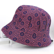 Load image into Gallery viewer, Print Cotton Packable Summer Travel Bucket Beach Sun Hat
