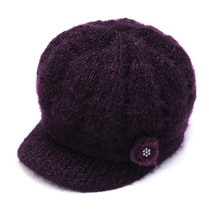 Winter's  fuzzy fleece warm Knitted  hats Rabbits fur solid colors caps,