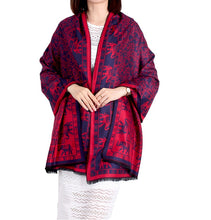 Load image into Gallery viewer, Women&#39;s warm elephant  pattern pashmina Scarf Poncho Shawl Cape
