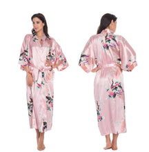 Load image into Gallery viewer, Women&#39;s Oversize Kimono Robe with Peacock and Blossoms Printed Kimono Nightgown
