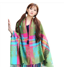 Load image into Gallery viewer, Women&#39;s warm colorful  Elephant or Crown pattern Pashmina Scarf/Stole/Wrap
