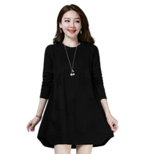 Load image into Gallery viewer, Women&#39;s oversize knit  Long Sleeve Crewneck pull over dress long Sweater
